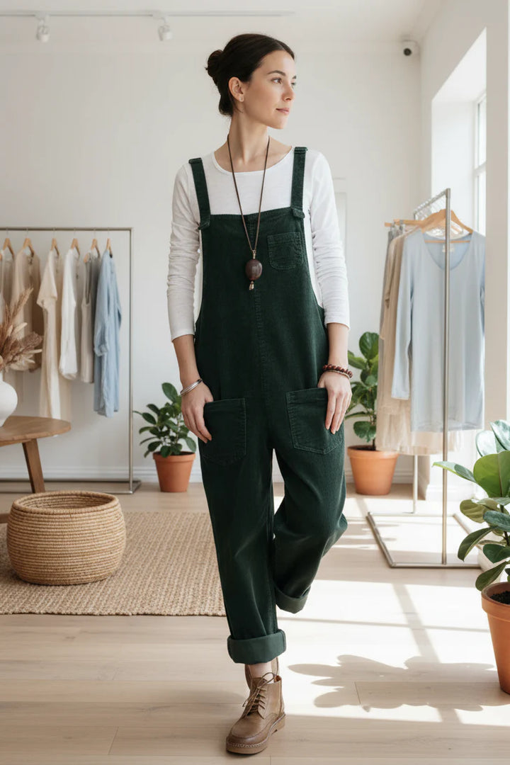 MOLLY - WIDE LEG CORDUROY OVERALLS
