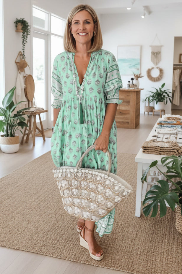 KIARA - PRINTED HALF-SLEEVE DRESS