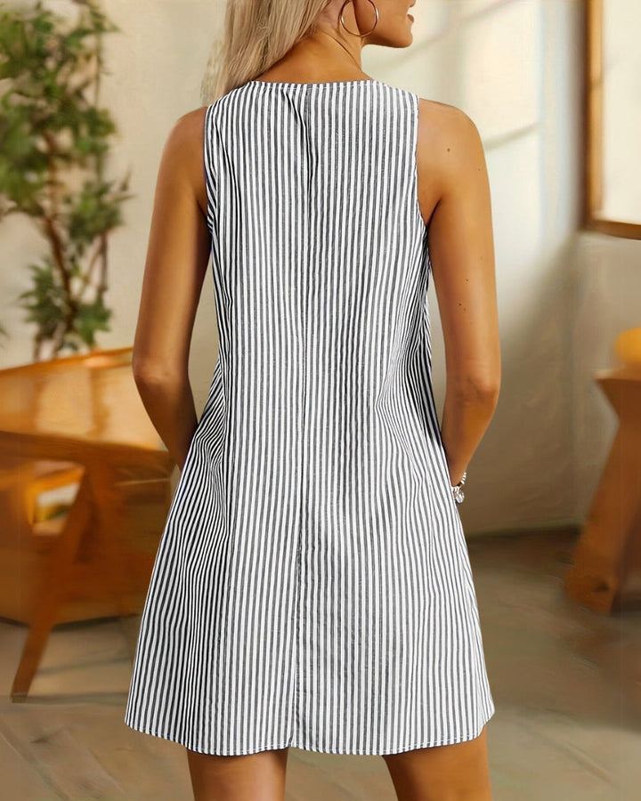 LIMA - SLEEVELESS STRIPED DRESS