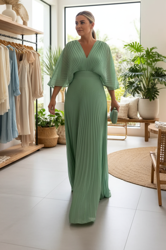 ZANA - PLEATED EVENING GOWN