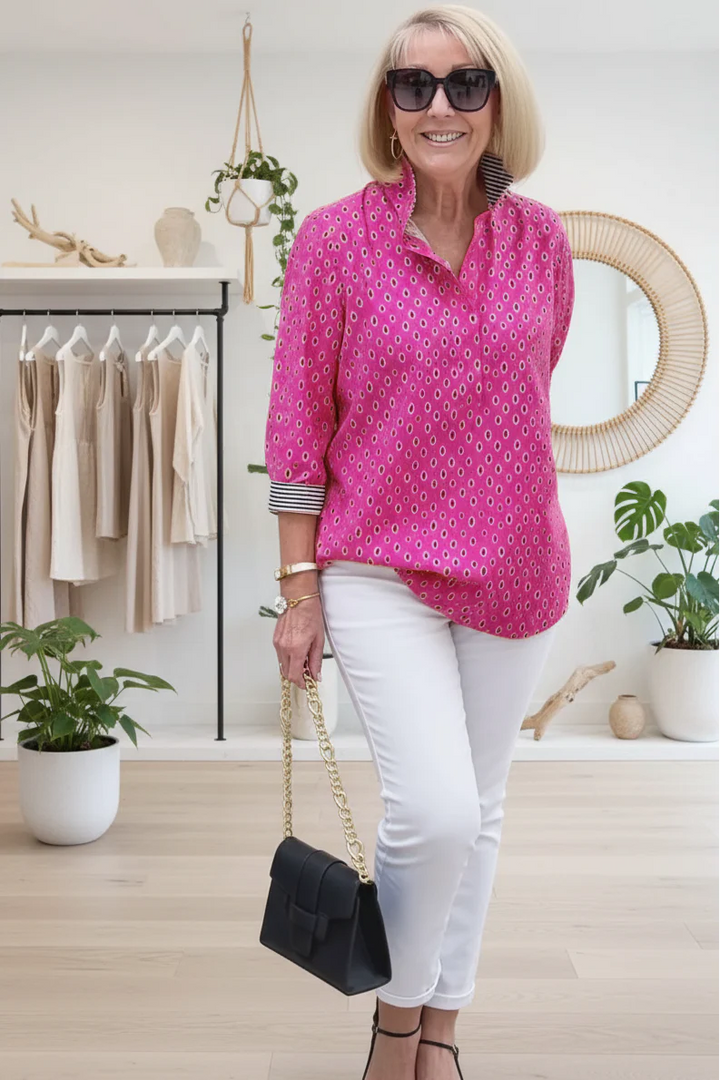 SABRINE - 3/4 SLEEVE ELEGANT TOP