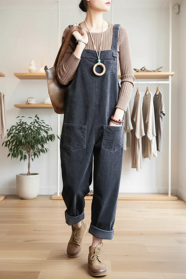 MOLLY - WIDE LEG CORDUROY OVERALLS