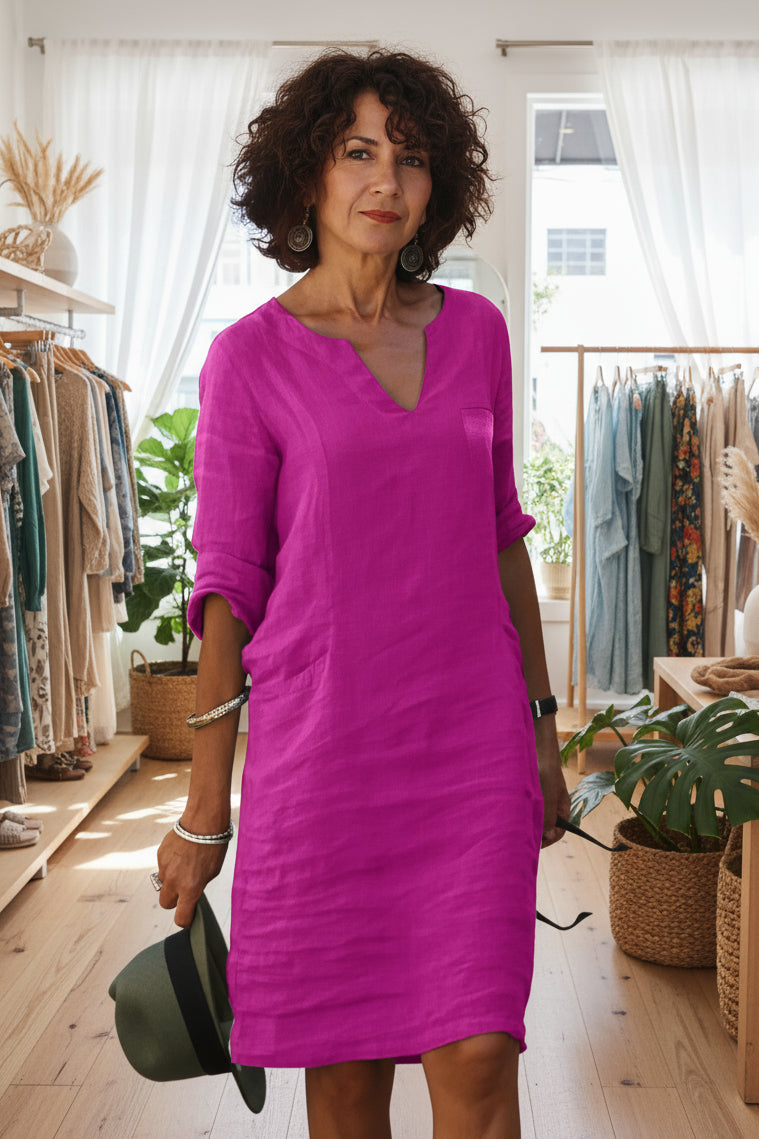 ELEANOR - TIMELESS V-NECK DRESS