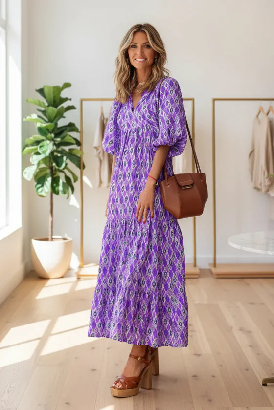 ZAFIRA – V-NECK BOHEMIAN DRESS