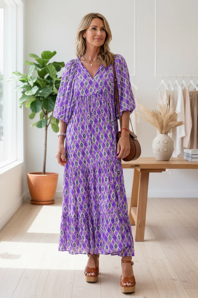 ZAFIRA – V-NECK BOHEMIAN DRESS