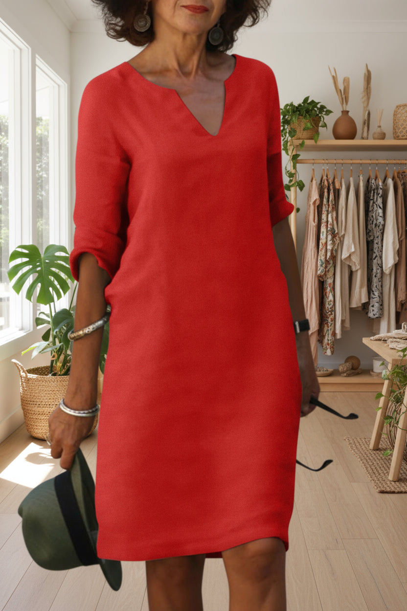 ELEANOR - TIMELESS V-NECK DRESS