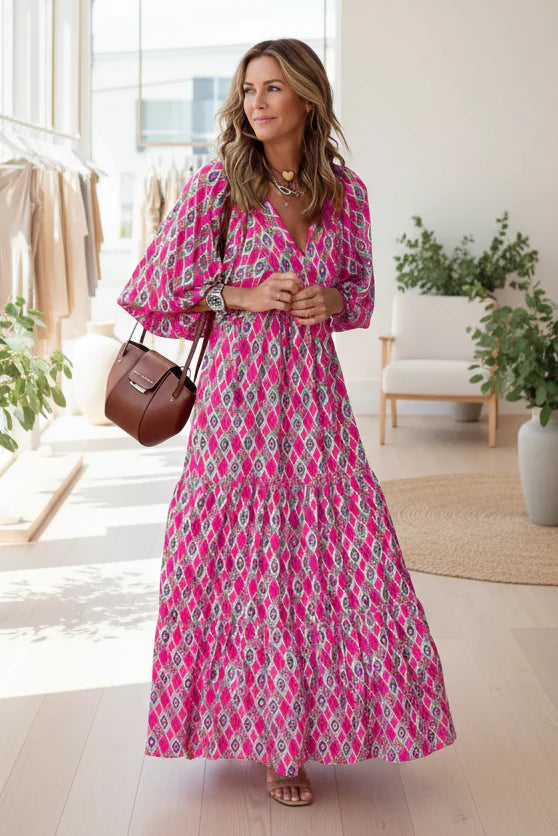 ZAFIRA – V-NECK BOHEMIAN DRESS