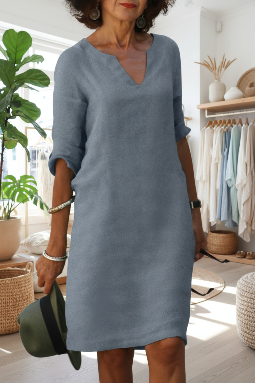 ELEANOR - TIMELESS V-NECK DRESS