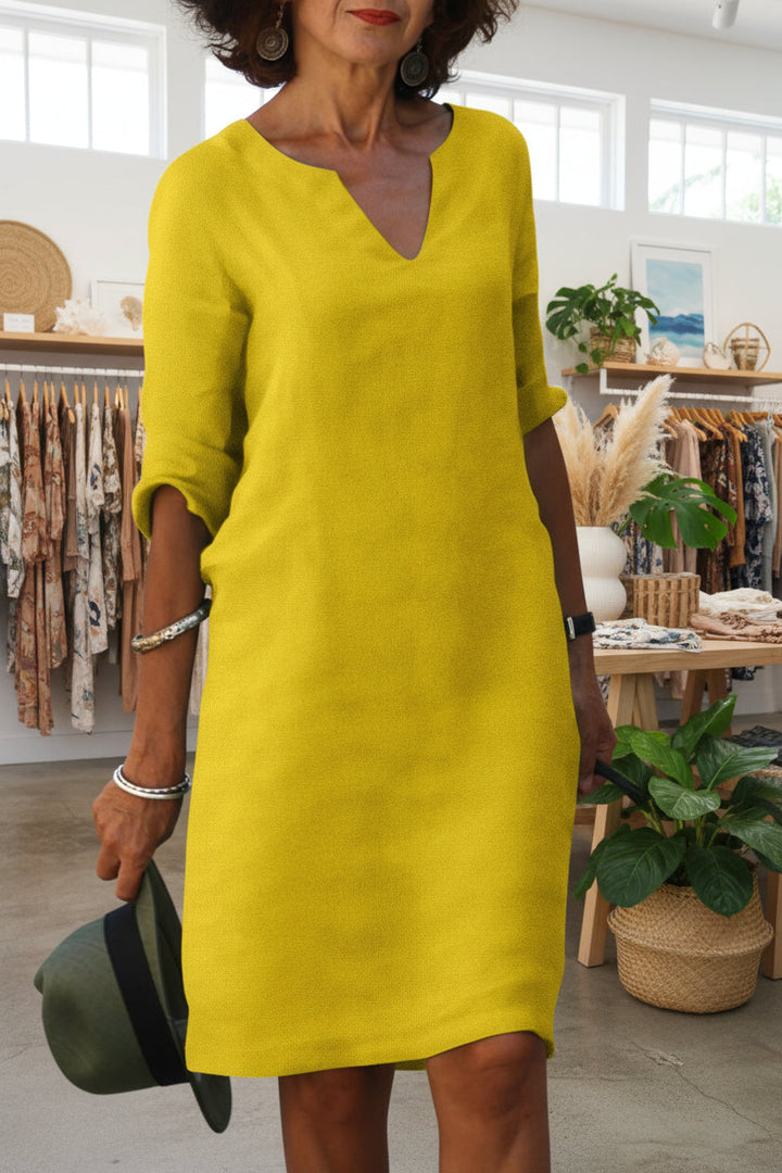 ELEANOR - TIMELESS V-NECK DRESS