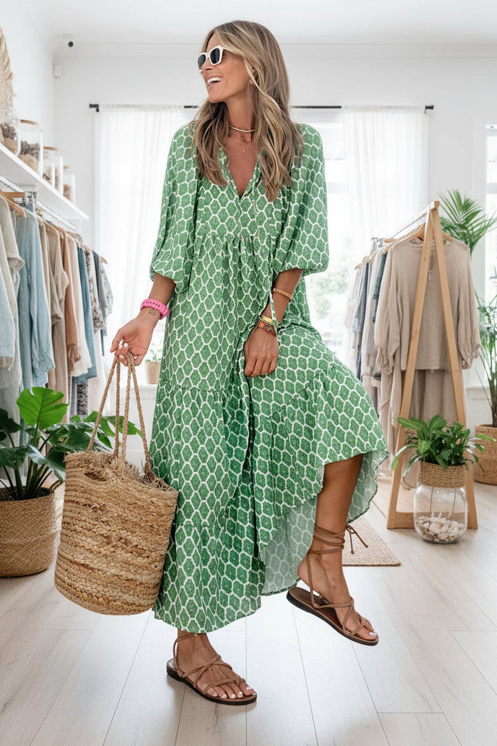 ZAFIRA – V-NECK BOHEMIAN DRESS