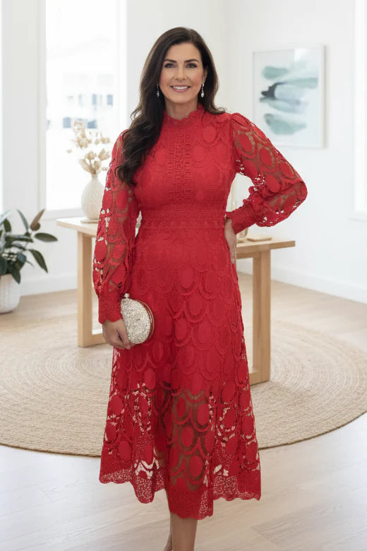 VALENTINA – LACE MIDI DRESS