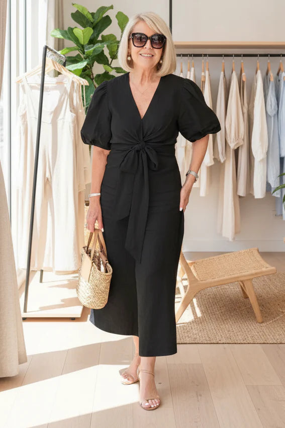 SELENA - V-NECK DRESS