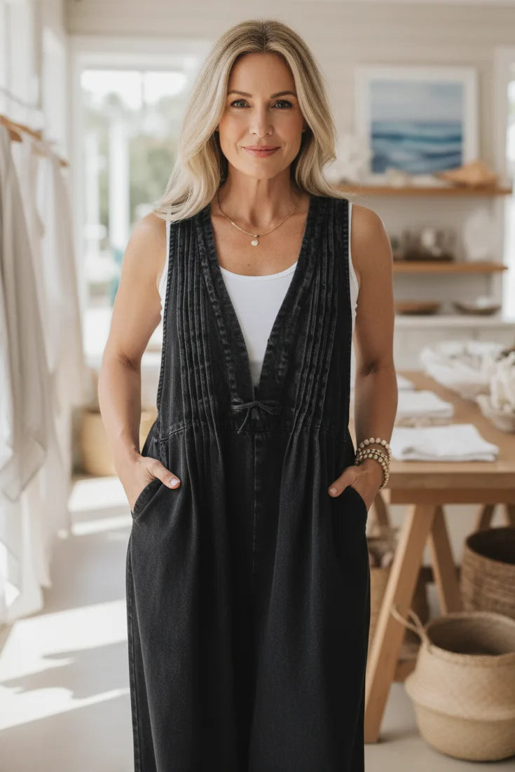 AINSLEY – BOHO DENIM JUMPSUIT