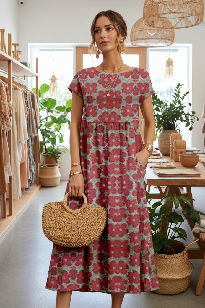 SOLE - SLIMMING ETHEREAL FLORAL DRESS