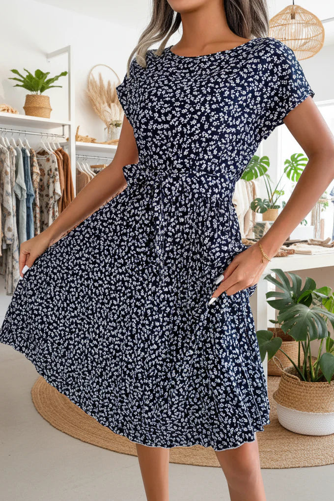 ANELE - FLORAL PLEATED DRESS