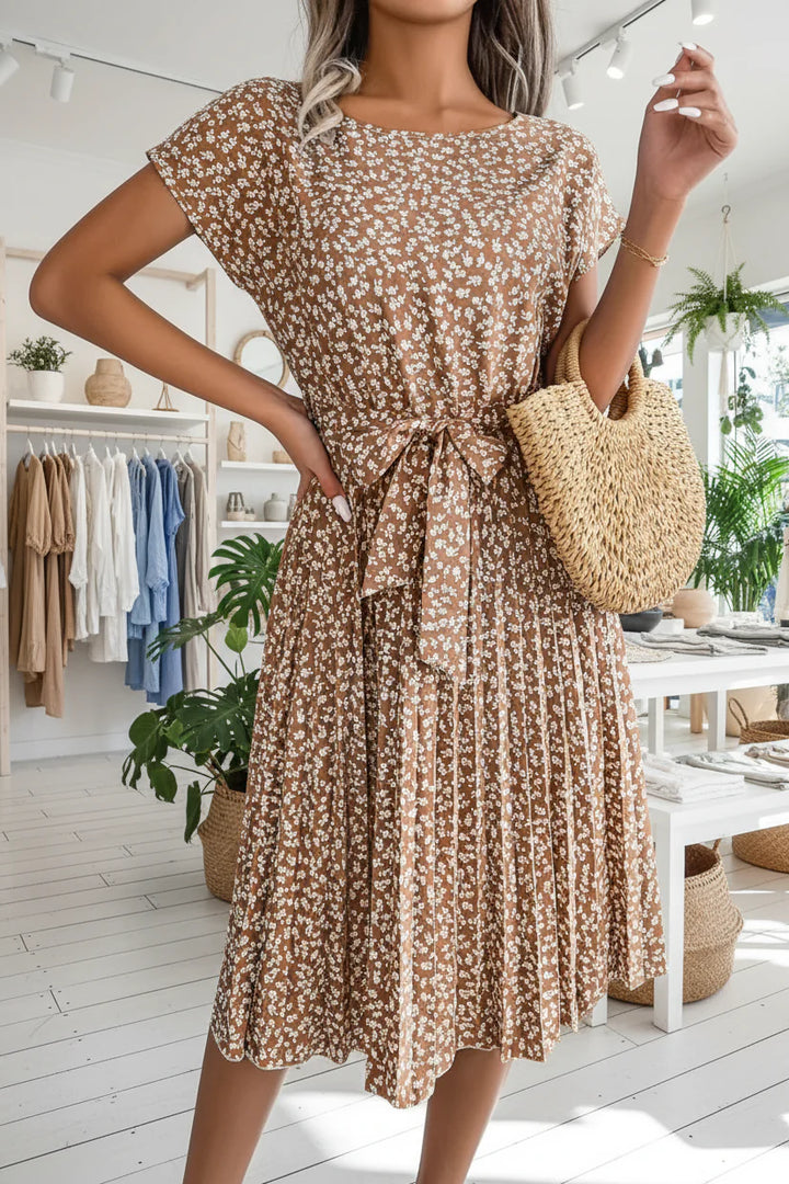 ANELE - FLORAL PLEATED DRESS