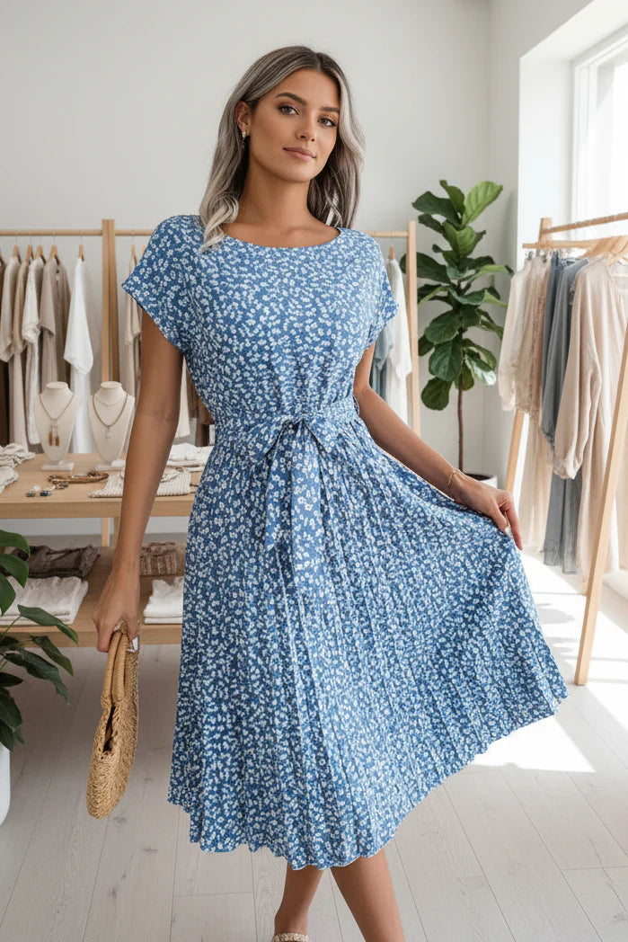 ANELE - FLORAL PLEATED DRESS