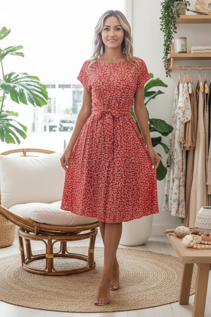 ANELE - FLORAL PLEATED DRESS