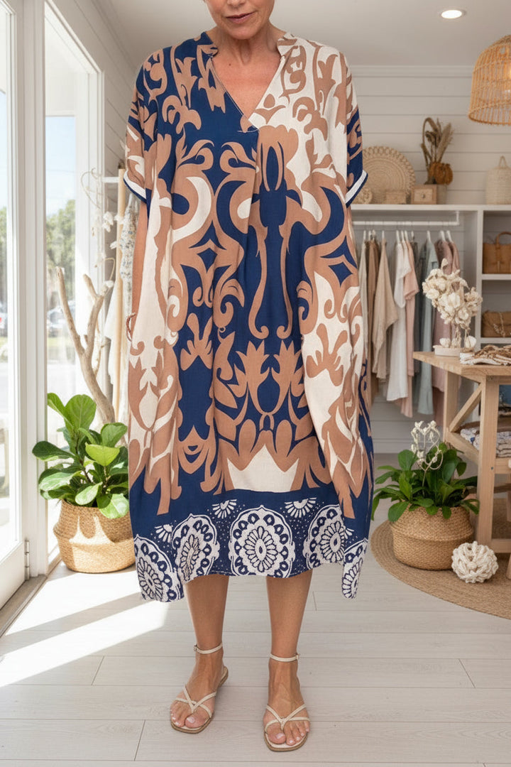 AURA - VIBRANT PRINTED MIDI DRESS